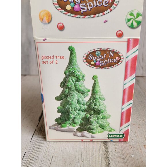 Lemax glazed tree set sugar spice village accessory Xmas set - Picture 6 of 6